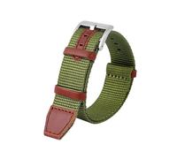 SEQLTWFC 20mm 22mm Woven Nylon +Genuine Leather Strap Compatible With Hamilton H69439931 H69439411 Men Outdoor Sport Watchband(Army green silver,22mm)