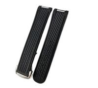SEQLTWFC 20mm Rubber Silicone Watch Strap Compatible With Omega Seamaster 300 AT150 Aqua Terra Ultra Light 8900 Steel Buckle Watchband Bracelets(Noir,20mm Gold Buckle)