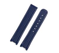 SEQLTWFC 20mm Rubber Silicone Watch Strap Compatible With Omega Seamaster 300 AT150 Aqua Terra Ultra Light 8900 Steel Buckle Watchband Bracelets(Blue white no buckle)