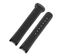 SEQLTWFC 20mm Watchband Compatible With Omega SEAMASTER 300 AT150 DE VILLE SPEEDMASTER Soft Silicone Rubber Strap Blue Watch Accessories Bracelet(Black white black)