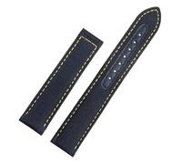 SEQLTWFC 20mm Woven Canvas Watch Strap Compatible With Omega Seamaster 300 AT150 Fabric Leather Nylon AQUA TERRA 150 Blue Black Watchband Buckle(Blueyellow No buckle,20mm)