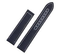 SEQLTWFC 20mm Woven Canvas Watch Strap Compatible With Omega Seamaster 300 AT150 Fabric Leather Nylon AQUA TERRA 150 Blue Black Watchband Buckle(Bluewhite No buckle,20mm)