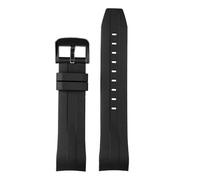 SEQLTWFC 21mm 22mm Rubber Watchband Compatible With Tissot 1853 Starfish Diving T120 Curved End Silicone Strap T120417A Series Wrist Bracelet Male(Black black pin,21mm)