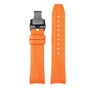 SEQLTWFC 21mm 22mm Rubber Watchband Compatible With Tissot 1853 Starfish Diving T120 Curved End Silicone Strap T120417A Series Wrist Bracelet Male(Orange black,22mm)