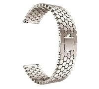 SEQLTWFC 22mm 20mm Stainless Steel Strap Compatible With Samsung Galaxy Watch 3 45mm Band Gear S3 Active 2 Compatible With Huawei Watch Bracelet Compatible With Amazfit Belt(Starlight,20mm)