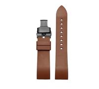SEQLTWFC 23MM Rubber Watch Band Compatible With GC YA101203 YA101202 Black orange green red Waterproof And Sweat-Proof Rubber Watch Strap(Brown-black-B)