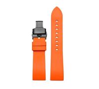 SEQLTWFC 23MM Rubber Watch Band Compatible With GC YA101203 YA101202 Black orange green red Waterproof And Sweat-Proof Rubber Watch Strap(Orange-black-B)