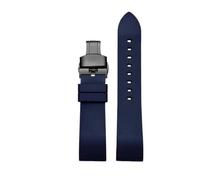 SEQLTWFC 23MM Rubber Watch Band Compatible With GC YA101203 YA101202 Black orange green red Waterproof And Sweat-Proof Rubber Watch Strap(Blue-black-B)