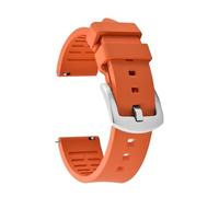 SEQLTWFC Classic Rubber Watch Strap 18/19/20/21/22/23/24mm Quick Release for Sports Watches Soft Fluoro FKM Rubber Band(FKM-Orange 1,23mm)