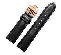 SEQLTWFC Compatible With Armani Watch Band Genuine Leather Ar0387/0389/0382/5905/5981 Cowhide Watch Chain For Men 16mm 18mm 20mm 22mm 23mm(Black rose Butter,18mm)