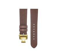SEQLTWFC Compatible With Breitling Watchband Woven Nylon Cow Leather Watch Strap Rolex Tissot Folding Buckle Canvas Men's Wrist Band 20mm 22mm(Brown golden folding,23mm)
