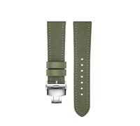SEQLTWFC Compatible With Breitling Watchband Woven Nylon Cow Leather Watch Strap Rolex Tissot Folding Buckle Canvas Men's Wrist Band 20mm 22mm(Green Silver folding,21mm)