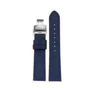 SEQLTWFC Compatible With Breitling Watchband Woven Nylon Cow Leather Watch Strap Rolex Tissot Folding Buckle Canvas Men's Wrist Band 20mm 22mm(Blue steel folding,22mm)