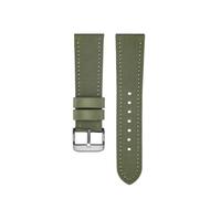 SEQLTWFC Compatible With Breitling Watchband Woven Nylon Cow Leather Watch Strap Rolex Tissot Folding Buckle Canvas Men's Wrist Band 20mm 22mm(Green steel pin,22mm)