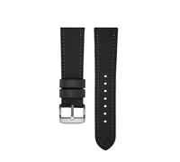 SEQLTWFC Compatible With Breitling Watchband Woven Nylon Cow Leather Watch Strap Rolex Tissot Folding Buckle Canvas Men's Wrist Band 20mm 22mm(Black-steel pin,19mm)