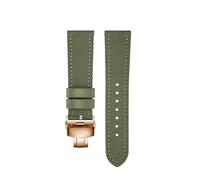 SEQLTWFC Compatible With Breitling Watchband Woven Nylon Cow Leather Watch Strap Rolex Tissot Folding Buckle Canvas Men's Wrist Band 20mm 22mm(Green RG folding,22mm)