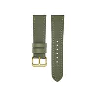 SEQLTWFC Compatible With Breitling Watchband Woven Nylon Cow Leather Watch Strap Rolex Tissot Folding Buckle Canvas Men's Wrist Band 20mm 22mm(Green golden pin,20mm)