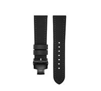 SEQLTWFC Compatible With Breitling Watchband Woven Nylon Cow Leather Watch Strap Rolex Tissot Folding Buckle Canvas Men's Wrist Band 20mm 22mm(Black Black folding,20mm)