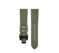 SEQLTWFC Compatible With Breitling Watchband Woven Nylon Cow Leather Watch Strap Rolex Tissot Folding Buckle Canvas Men's Wrist Band 20mm 22mm(Green Black folding,18mm)