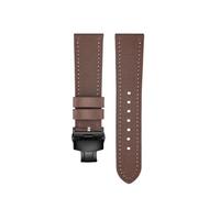 SEQLTWFC Compatible With Breitling Watchband Woven Nylon Cow Leather Watch Strap Rolex Tissot Folding Buckle Canvas Men's Wrist Band 20mm 22mm(Brown Black folding,24mm)