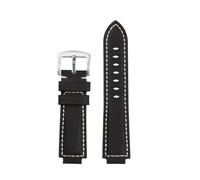 SEQLTWFC Compatible With Casio Dw-9052 Dw-9050 Dw-9051 Crazy Horse Genuine Leather Watch Strap Soft Watchband Stylish Man Bracelet 24-16mm(Black-silver pin)