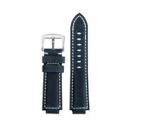 SEQLTWFC Compatible With Casio Dw-9052 Dw-9050 Dw-9051 Crazy Horse Genuine Leather Watch Strap Soft Watchband Stylish Man Bracelet 24-16mm(Blue-silver pin)