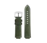 SEQLTWFC Compatible With Casio Dw-9052 Dw-9050 Dw-9051 Crazy Horse Genuine Leather Watch Strap Soft Watchband Stylish Man Bracelet 24-16mm(Khaki-silver pin)