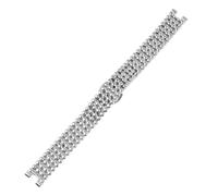 SEQLTWFC Compatible With Gu-cci Women's Notch Strap YA1414/1415 Gucci Metal Bracelet GC Stainless Steel Watch Strap Chain Accessories 14x4mm 14x5mm(G12 Silver,14mm-4mmn)