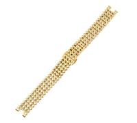 SEQLTWFC Compatible With Gu-cci Women's Notch Strap YA1414/1415 Gucci Metal Bracelet GC Stainless Steel Watch Strap Chain Accessories 14x4mm 14x5mm(G12 Gold,14mm-4mmn)