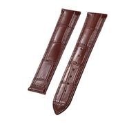 SEQLTWFC Compatible With Omega Seamster Watch Original Leather Watch StrapSolid Steel Deployant Clasp Bamboo Leather Watch Bands(Brown-No Buckle,20mm)