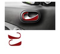 SEQLTWFC Compatible With Real Soft Carbon Fiber Compatible With Mercedes Smart 453 Fortwo/Forfour 2016-2021 Car Door Inner Handle Cover Trim Sticker Accessories(Red)