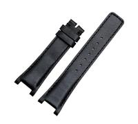 SEQLTWFC Cowhide Watchband Compatible With GC YA1332 1333 1335 Watch Strap 16MM 20MM White Black Brown Red With Notch women Leather Bracelet(Black-nobuckle,20 wide12concave)