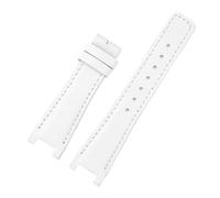 SEQLTWFC Cowhide Watchband Compatible With GC YA1332 1333 1335 Watch Strap 16MM 20MM White Black Brown Red With Notch women Leather Bracelet(White-nobuckle,20 wide12concave)