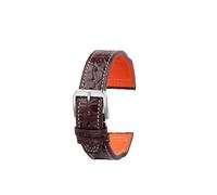 SEQLTWFC Crocodile Leather Strap Compatible With IWC Portofino Pilot Little Prince Portugal Men Watch Strap Black Blue Brown 20 21 22mm(Brown-Steel,Width-21mm)