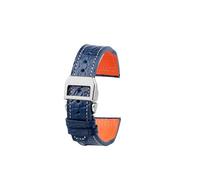 SEQLTWFC Crocodile Leather Strap Compatible With IWC Portofino Pilot Little Prince Portugal Men Watch Strap Black Blue Brown 20 21 22mm(A-Blue-Steel,Width-22mm)