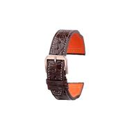 SEQLTWFC Crocodile Leather Strap Compatible With IWC Portofino Pilot Little Prince Portugal Men Watch Strap Black Blue Brown 20 21 22mm(Brown-Rose Gold,Width-20mm)