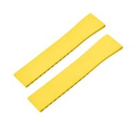 SEQLTWFC CTS Rubber Watch Strap 16/18/19/20/21/22mm Quick Release Original Buckle Watch Bands FKM Watch Strap For Cut To Size(Yellow,SILVER BUCKLE_21MMX18MM)