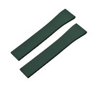 SEQLTWFC CTS Rubber Watch Strap 16/18/19/20/21/22mm Quick Release Original Buckle Watch Bands FKM Watch Strap For Cut To Size(Green,NO BUCKLE_19MMX16MM)