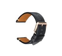 SEQLTWFC Genuine Leather Watch Band 18mm 20 mm 22mm 24mm Watchband Compatible With Garmin Huawei Samsung Galaxy Man Women Quick Release Watch Strap(Black RG Buckle,23mm)
