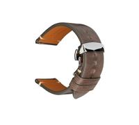 SEQLTWFC Genuine Leather Watch Band 18mm 20 mm 22mm 24mm Watchband Compatible With Garmin Huawei Samsung Galaxy Man Women Quick Release Watch Strap(Grey ButterflyClasp,19mm)