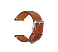 SEQLTWFC Genuine Leather Watch Band 18mm 20 mm 22mm 24mm Watchband Compatible With Garmin Huawei Samsung Galaxy Man Women Quick Release Watch Strap(Brown S Buckle,24mm)