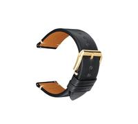 SEQLTWFC Genuine Leather Watch Band 18mm 20 mm 22mm 24mm Watchband Compatible With Garmin Huawei Samsung Galaxy Man Women Quick Release Watch Strap(Black G Buckle,22mm)