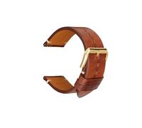 SEQLTWFC Genuine Leather Watch Band 18mm 20 mm 22mm 24mm Watchband Compatible With Garmin Huawei Samsung Galaxy Man Women Quick Release Watch Strap(Brown G Buckle,19mm)