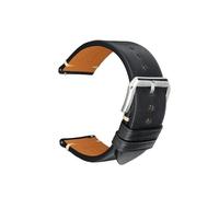 SEQLTWFC Genuine Leather Watch Band 18mm 20 mm 22mm 24mm Watchband Compatible With Garmin Huawei Samsung Galaxy Man Women Quick Release Watch Strap(Black S Buckle,20mm)