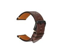 SEQLTWFC Genuine Leather Watch Band 18mm 20 mm 22mm 24mm Watchband Compatible With Garmin Huawei Samsung Galaxy Man Women Quick Release Watch Strap(Coffee B Buckle,21mm)