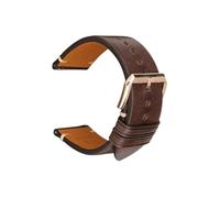 SEQLTWFC Genuine Leather Watch Band 18mm 20 mm 22mm 24mm Watchband Compatible With Garmin Huawei Samsung Galaxy Man Women Quick Release Watch Strap(Coffee RG Buckle,19mm)
