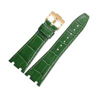SEQLTWFC Genuine Leather Watch Strap Compatible With Audemars Piguet Royal Oak Offshore AP 15400/15500/26331 Replacement Band Man Women 26mm Bracelet(Green-G buckle)