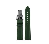 SEQLTWFC Leather Watch Strap Compatible With Breitling AVENGER SB0147/ A17328 22mm Soft Black Green Blue Yellow Canvas Grain Watchband(1Green-black)