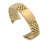 SEQLTWFC Luxury Curved End Watch Band Compatible With Rolex DATEJUST Compatible With Jubilee Stainless Steel Bracelet 18mm 19mm 20mm 21mm Metal Belt Accessories(Gold,18mm-nologo)