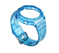 SEQLTWFC Mod Kit Compatible With Casio GA2100 Ga2110 GA-B2100 Bezel Watch Strap Modified Farm Oak Silicone Watchband Case Replacement Men Accessories(Jelly Blue)